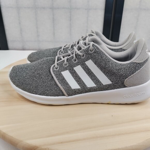 Adidas Cloudfoam Qt Racer Gray White Running Sneakers Women US 7 - Picture 6 of 14